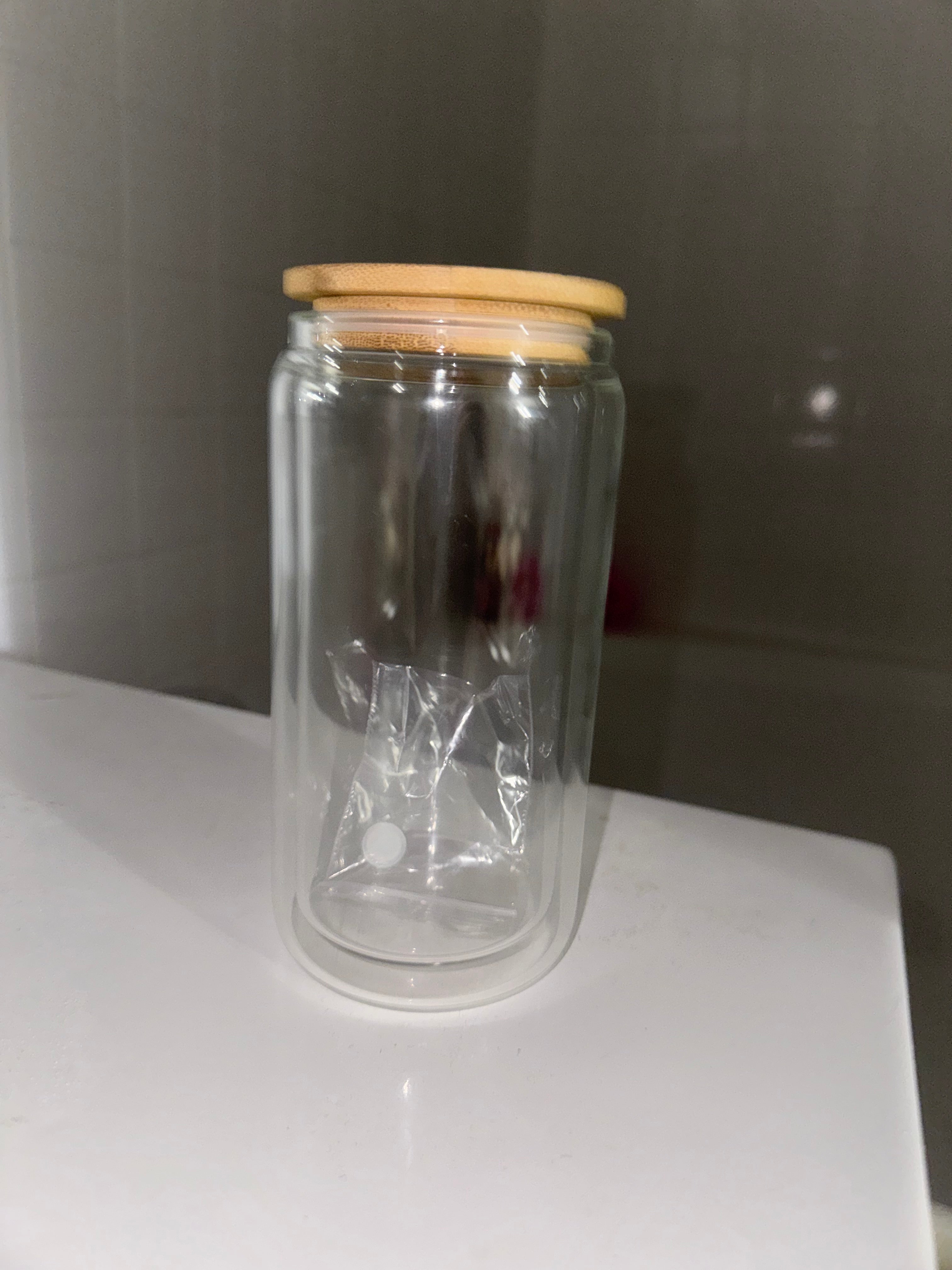 GLASS 16 oz snow globe cup